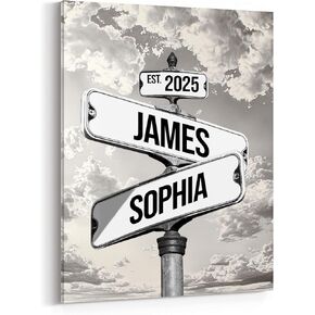 غابيتا شخصية جدار الفن للأزواج، قماش الذكرى السنوية للزوجين الجد الوالدين، صورة زوجين الألوان المائية، ديكور جدار رومانسي، تذكار الزفاف in Kuwait