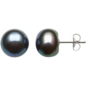 Belacqua sterling Silver AAA Quality White | Pink Freshwater Button Button Pearl Stud أقراط للنساء | حجم الزوج - صغير 5.5 مم إلى كبير 10.5 مم | بعد مع الاحتكاك مرة أخرى | صندوق الهدايا المدرجة in Kuwait