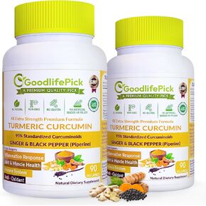 Turmeric Curcumin with Ginger Capsules Made from Organic Turmeric & Ginger. with Powerful 95% Curcuminoids & Black Pepper. All Natural Non-GMO No Rice Powder, No Stearate, No Gluten 90 ct in Saudi Arabia