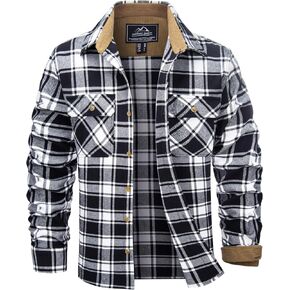 TACVASEN Flannel Shirt for Men Long Sleeve Plaid Shirt Corduroy Cuff Collar Casual Lightweight Cotton Button Down Shirts in Saudi Arabia