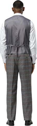 STACY ADAMS Men’s Classic Modern 3-Piece Suit – Slim Fit Glen Check Tailored Jacket, Vest, and Slim-Fit Trousers in Saudi Arabia