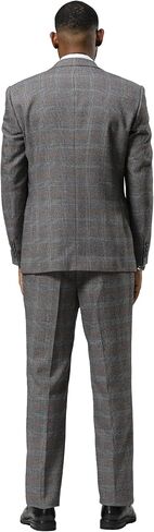 STACY ADAMS Men’s Classic Modern 3-Piece Suit – Slim Fit Glen Check Tailored Jacket, Vest, and Slim-Fit Trousers in Saudi Arabia