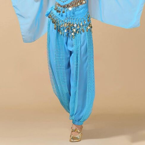 Generic Sequin Pants Belly Dance Performance Dance Pants Chiffon Highlight Pants Work Clothes for Women Office Dresses in Saudi Arabia