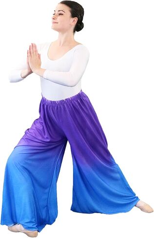 Danzcue Womens Watercolor Celebration of Spirit Palazzo Pants for Praise Dance in Saudi Arabia
