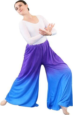 Danzcue Womens Watercolor Celebration of Spirit Palazzo Pants for Praise Dance in Saudi Arabia