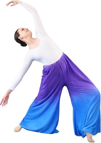 Danzcue Womens Watercolor Celebration of Spirit Palazzo Pants for Praise Dance in Saudi Arabia