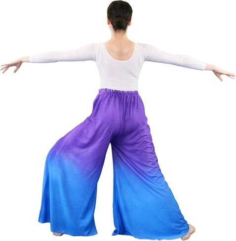 Danzcue Womens Watercolor Celebration of Spirit Palazzo Pants for Praise Dance in Saudi Arabia