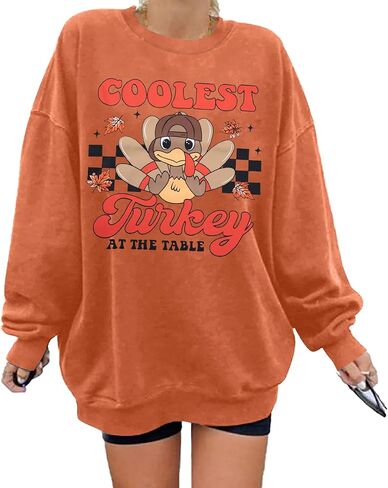FRYAID الشكر البلوز النساء Gobble Gobble قميص الشكر تركيا البلوزات اليقطين الموسم طويلة الأكمام قمم in Kuwait