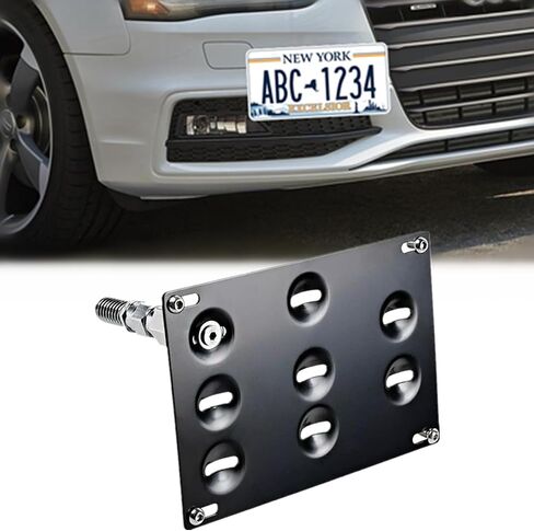 No Drill Front License Plate Holder Tow Hook Relocator Bracket fit for Audi A4 S4 B8 A5 S5 RS4 RS5 08-15 A7 S7 RS7,13-18 Allroad Mounting Frame Relocator Holder, black in Saudi Arabia