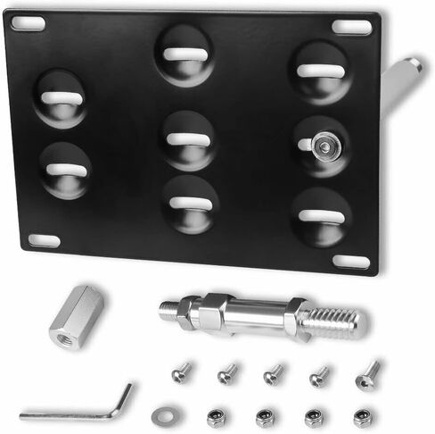 No Drill Front License Plate Holder Tow Hook Relocator Bracket fit for Audi A4 S4 B8 A5 S5 RS4 RS5 08-15 A7 S7 RS7,13-18 Allroad Mounting Frame Relocator Holder, black in Saudi Arabia