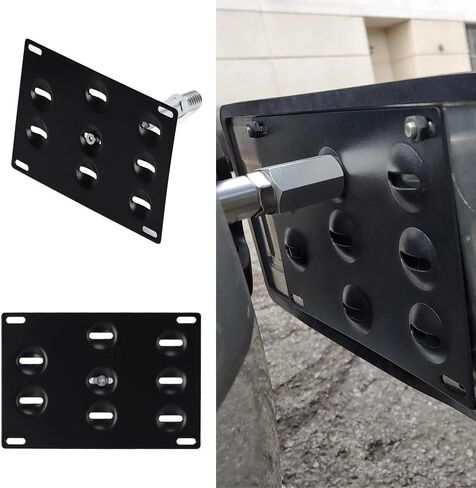 No Drill Front License Plate Holder Tow Hook Relocator Bracket fit for Audi A4 S4 B8 A5 S5 RS4 RS5 08-15 A7 S7 RS7,13-18 Allroad Mounting Frame Relocator Holder, black in Saudi Arabia