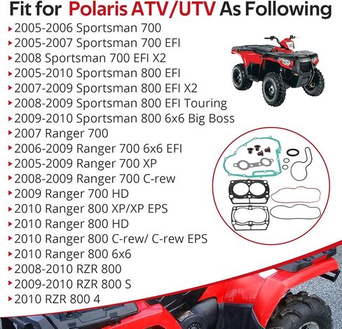 مجموعة كاملة من حشية المحرك العلوي من JAVIK لـ Polaris Sportsman 700 800 Ranger 700 800 2005-2010 RZR 800 S 4 2008-2010 O.E.M#5247359 5247360 5812936 in Saudi Arabia