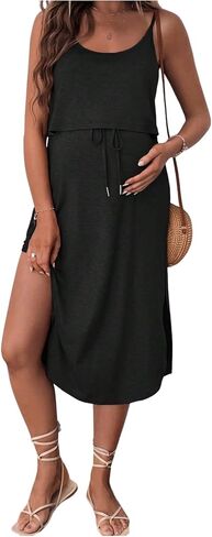 OYOANGLE Women's Maternity Nursing Dress Breastfeeding Spaghetti Strap Pregnancy Dresses in Saudi Arabia