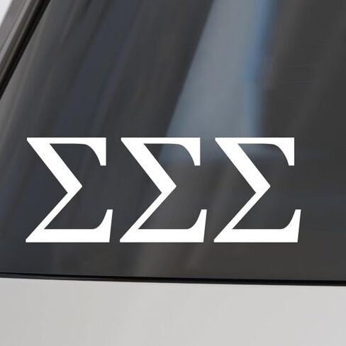 Sorority Shop Sigma Sigma Sigma Car Decal Sticker- Greek Letters Design, Officially Licensed Tri Sigma Sorority Window Sticker in Saudi Arabia