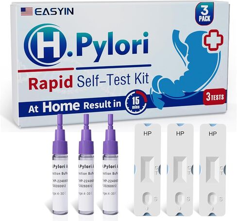 H Pylori Test Kit: 2 PCS Fast & Highly Accurate & Easy to Use & Read Helicobacter Pylori Test at Home Results in 10-15 Minutes - H-Pylori Test Kit 2 Test in Kuwait