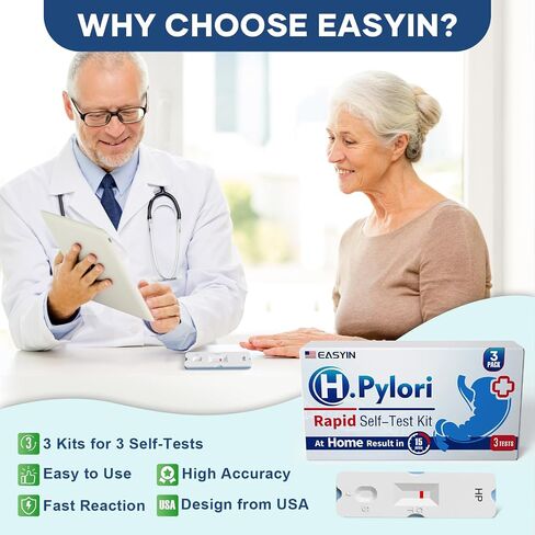 H Pylori Test Kit: 2 PCS Fast & Highly Accurate & Easy to Use & Read Helicobacter Pylori Test at Home Results in 10-15 Minutes - H-Pylori Test Kit 2 Test in Kuwait