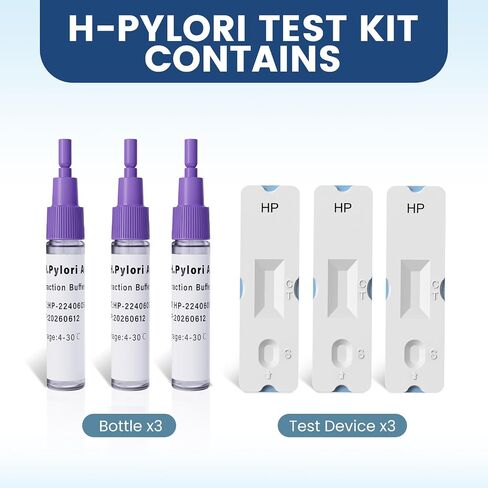 H Pylori Test Kit: 2 PCS Fast & Highly Accurate & Easy to Use & Read Helicobacter Pylori Test at Home Results in 10-15 Minutes - H-Pylori Test Kit 2 Test in Kuwait