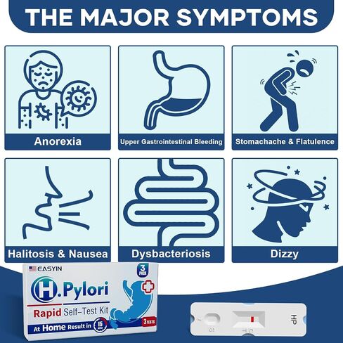 H Pylori Test Kit: 2 PCS Fast & Highly Accurate & Easy to Use & Read Helicobacter Pylori Test at Home Results in 10-15 Minutes - H-Pylori Test Kit 2 Test in Kuwait