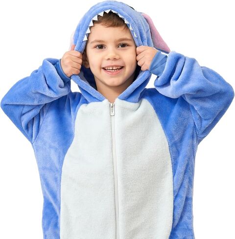 ملابس أطفال من Animal Onesie - بيجامة حيوانات من الفلانيل الناعمة لعيد الهالوين للفتيات والفتيان in Kuwait