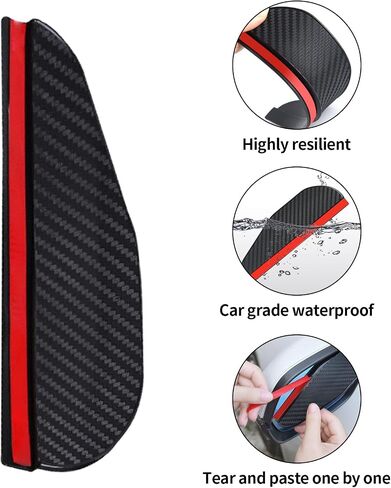 2PCS Car Rear View Mirror Rain Visor Guard, Universal for Cars, Trucks and SUVs (Black) in Saudi Arabia