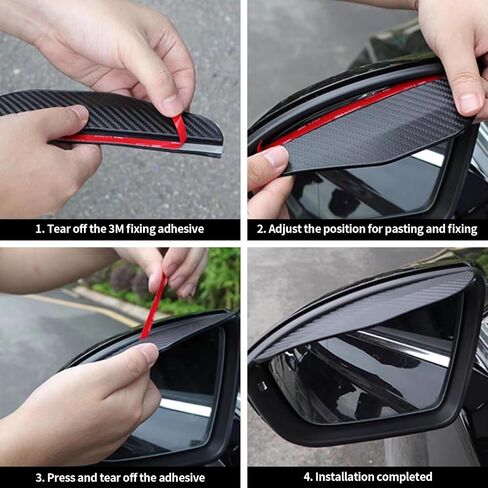 2PCS Car Rear View Mirror Rain Visor Guard, Universal for Cars, Trucks and SUVs (Black) in Saudi Arabia