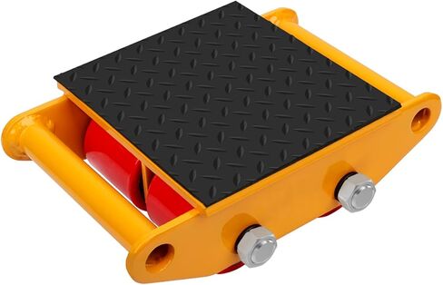 FAHKNS Machinery Moving Skate، زلاجات آلية شديدة التحمل، محرك البضائع 15T، زلاجات آلية مع غطاء غير قابل للانزلاق، 9 بكرات PU لمعدات النقل الصناعية الثقيلة (أصفر) in Kuwait