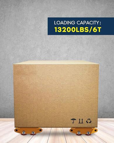 FAHKNS Machinery Moving Skate، زلاجات آلية شديدة التحمل، محرك البضائع 15T، زلاجات آلية مع غطاء غير قابل للانزلاق، 9 بكرات PU لمعدات النقل الصناعية الثقيلة (أصفر) in Kuwait