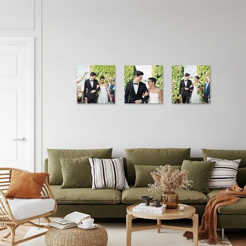 DBLAKI 3 Pieces Personalized Photo to Canvas Print - Canvas Prints With Your Photos, Custom Framed Canvas Wall Art 12"x12"x3pcs in Saudi Arabia