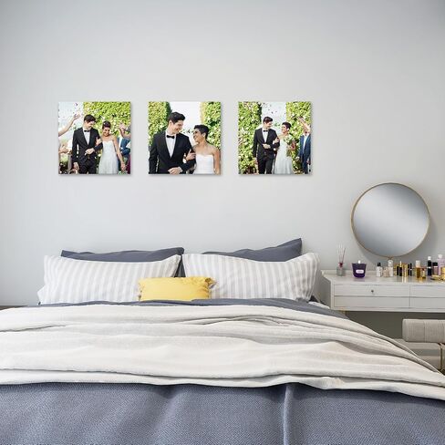 DBLAKI 3 Pieces Personalized Photo to Canvas Print - Canvas Prints With Your Photos, Custom Framed Canvas Wall Art 12"x12"x3pcs in Saudi Arabia
