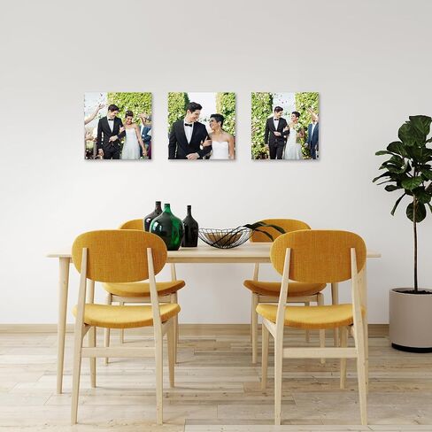 DBLAKI 3 Pieces Personalized Photo to Canvas Print - Canvas Prints With Your Photos, Custom Framed Canvas Wall Art 12"x12"x3pcs in Saudi Arabia