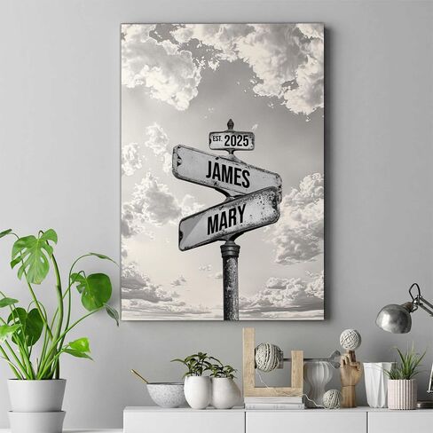 GABITA Personalized Wall Art for Couples, Anniversary Canvas for Couple Parent Grandparent, Watercolor Couple Portrait, Romantic Wall Decor, Wedding Keepsake in Kuwait