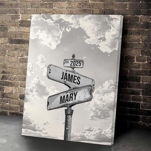 GABITA Personalized Wall Art for Couples, Anniversary Canvas for Couple Parent Grandparent, Watercolor Couple Portrait, Romantic Wall Decor, Wedding Keepsake in Kuwait