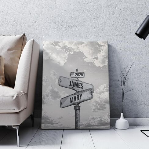 GABITA Personalized Wall Art for Couples, Anniversary Canvas for Couple Parent Grandparent, Watercolor Couple Portrait, Romantic Wall Decor, Wedding Keepsake in Kuwait