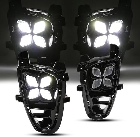 HECASA 2Pcs Fog Lights Compatible with 2019 2020 Kia Sorento Front Bumper Driving Lamp 4 Eyes LED Daytime Running Light Clear Lens LH & RH in Saudi Arabia