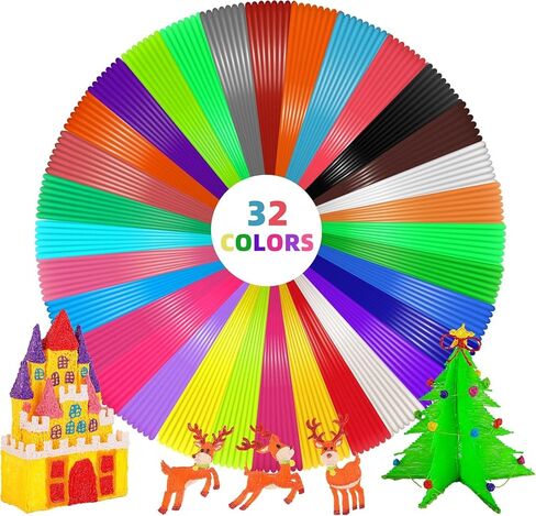 3D Pen Filament Refills 32 Colors 320ft Each Color 10 feet 1.75mm PLA 3D Pen Filament (32 Colors) in Kuwait