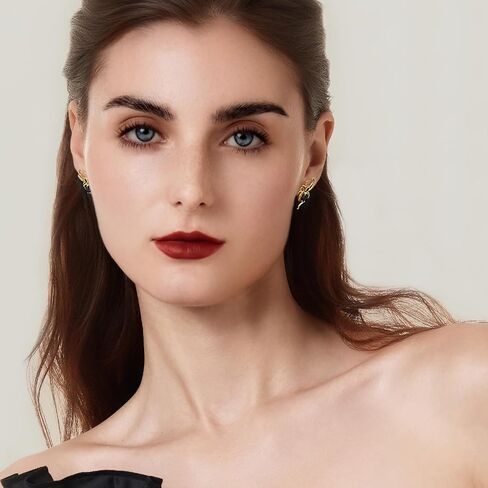 Cicy Bell Womens 18k Gold Plated Spider Earrings Gothic Heart Pear-shaped Cubic Zirconia Stup Earring Party Supplies Halloween Decoration in Saudi Arabia
