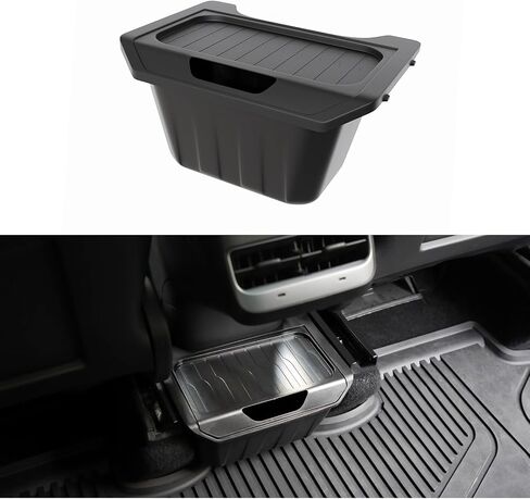 Rear Center Console Organizer for Tesla 2025 Model Y Juniper Upgraded Anti-Slip Lid Cover, Car Trash Can for Tesla Model Y Accessories in Saudi Arabia