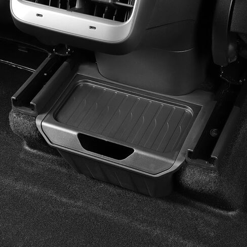 Rear Center Console Organizer for Tesla 2025 Model Y Juniper Upgraded Anti-Slip Lid Cover, Car Trash Can for Tesla Model Y Accessories in Saudi Arabia