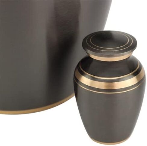 Classic Onyx Keepsake Cremation Urn for Ashes, Brass, Black Urn, Keepsake Sized Creamtion Urn, 2.75 Inches High in Saudi Arabia