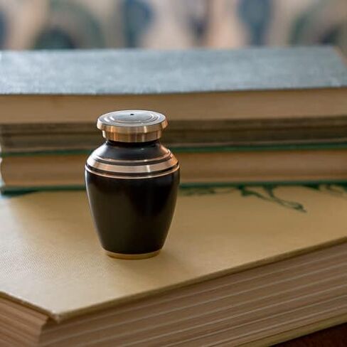 Classic Onyx Keepsake Cremation Urn for Ashes, Brass, Black Urn, Keepsake Sized Creamtion Urn, 2.75 Inches High in Saudi Arabia
