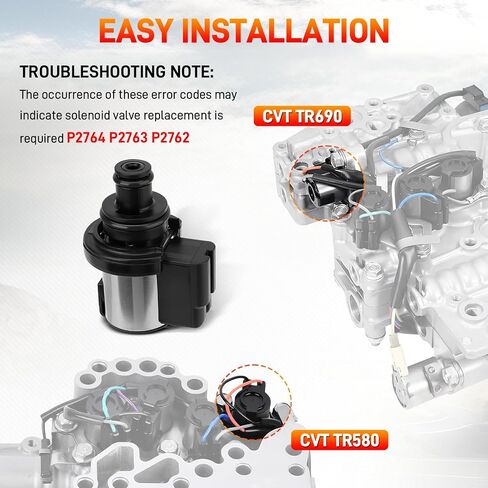 Transmission Torque Converter Lock-Up Solenoid 3.2-3.7 ohm（Black）Compatible with Subaru Legacy Outback Impreza Forester Crosstrek Fits for Lineartronic CVT TR580 TR690 Replace#31825AA050 31706AA030 in Saudi Arabia
