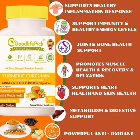 Turmeric Curcumin with Ginger Capsules Made from Organic Turmeric & Ginger. with Powerful 95% Curcuminoids & Black Pepper. All Natural Non-GMO No Rice Powder, No Stearate, No Gluten 90 ct in Saudi Arabia