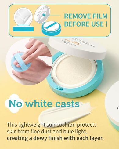 Moisture Sun Cushion Mild SPF 50 - Korean Moisturizing & Soothing Zinc Oxide Mineral Sunscreen - Travel Friendly Sun Cushion for Babies & Kids - Vegan, Reef-Safe, Allergen-Free, 0.81oz. in Kuwait