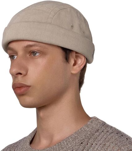 UNDERCONTROL Brimless Fisherman Trawler Beanie Washed Cotton Men Women Docker Hat Adjustable Low Profile Miki Watch Cap Korea in Saudi Arabia
