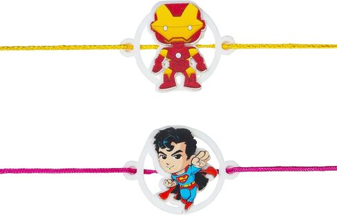 Set of 2 Rakhi for Small Brothers Designer Rakhi Rakhi for Sister, Rakhi for Little Brother Bhai | Raksha Bandhan Elephant Rakhi for Brother with Greeting card and Roli Chawal (Design1) in Saudi Arabia