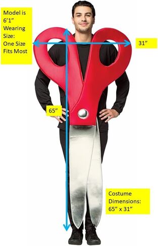 Rasta Imposta Scissors Costume Cutting Cut Office Craft Supplies Snip Snippy Rock Paper Prop Funny Dress Up Cosplay Party Costumes, Adult One Size in Saudi Arabia