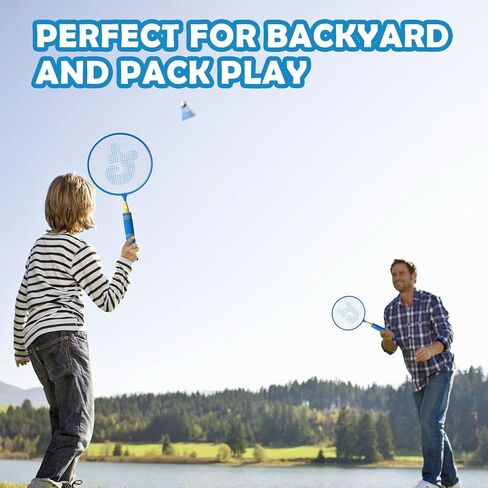 Kids Badminton Rackets Set with Soft Grip, Oversize & Lightweight Shuttlecocks Racquet with Carry Bag for Children Youth, 2 Player Sport Game for Indoor Outdoor Backyard in Kuwait
