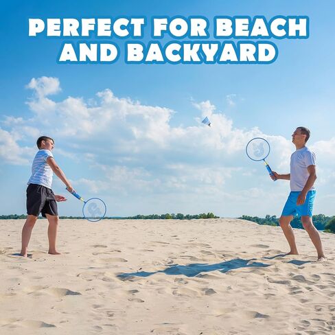 Kids Badminton Rackets Set with Soft Grip, Oversize & Lightweight Shuttlecocks Racquet with Carry Bag for Children Youth, 2 Player Sport Game for Indoor Outdoor Backyard in Kuwait