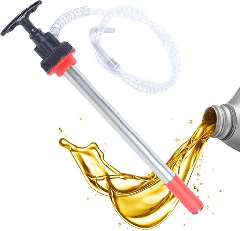 Manual Push Oil Pump, Fluid Transfer Pump, 5 Gallon Bucket Pump Portable Liquid Pump with 50" Long * 0.47"Diameter Flexible Hose and Nozzle in Kuwait