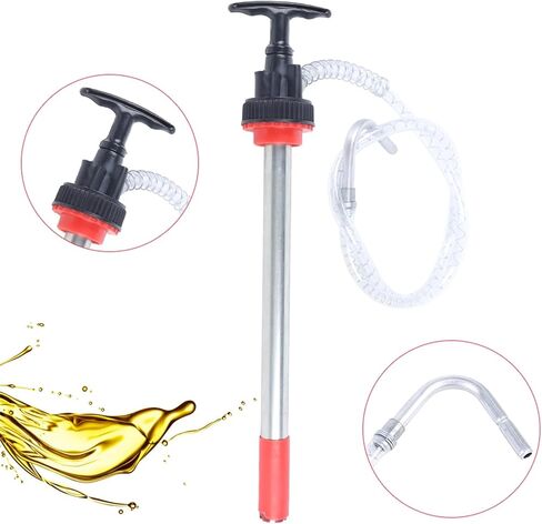 Manual Push Oil Pump, Fluid Transfer Pump, 5 Gallon Bucket Pump Portable Liquid Pump with 50" Long * 0.47"Diameter Flexible Hose and Nozzle in Kuwait
